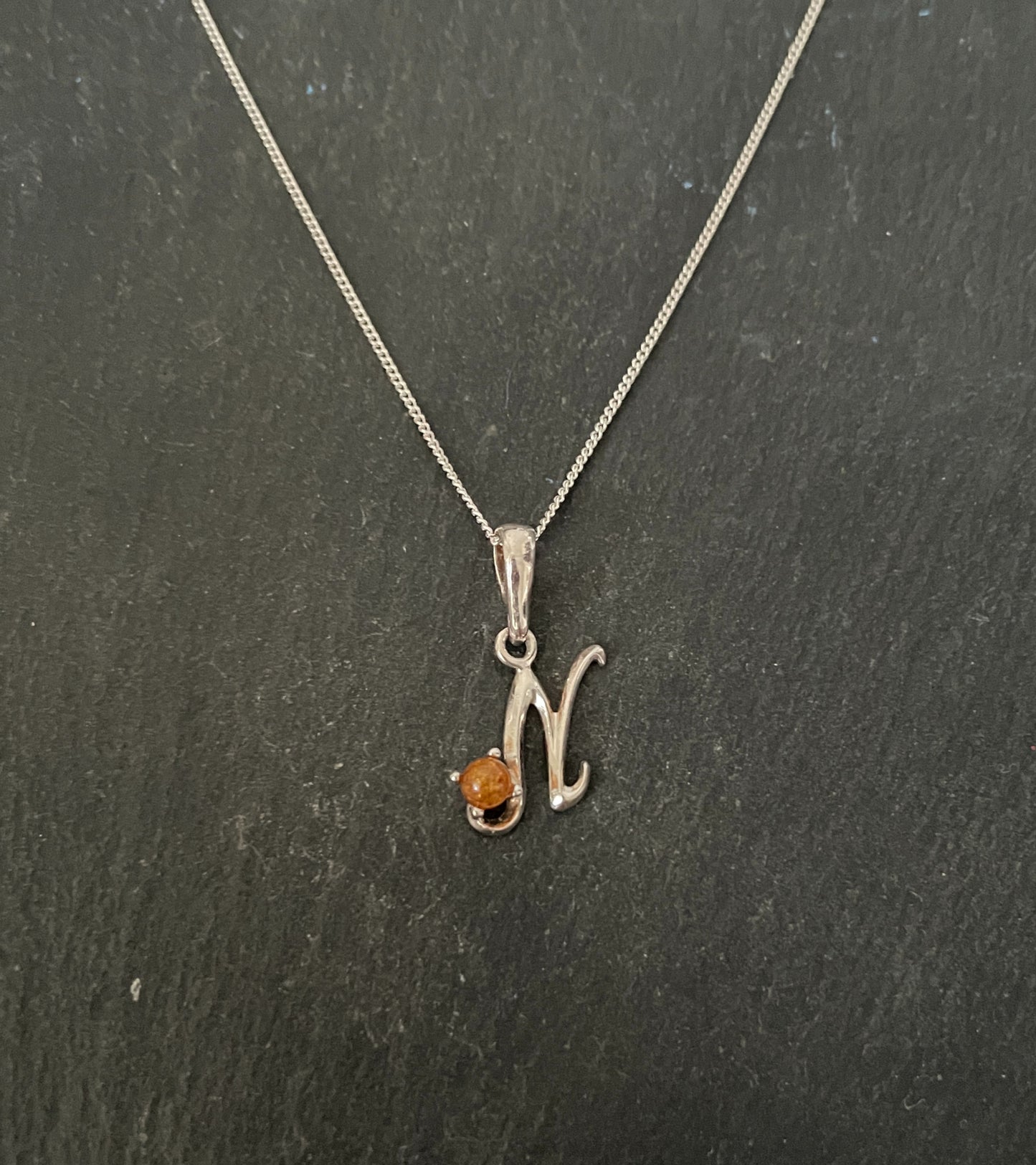 Letter N Amber Pendant image 0