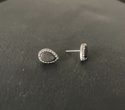 Paua Shell and Cubic Zirconia Studs image 1