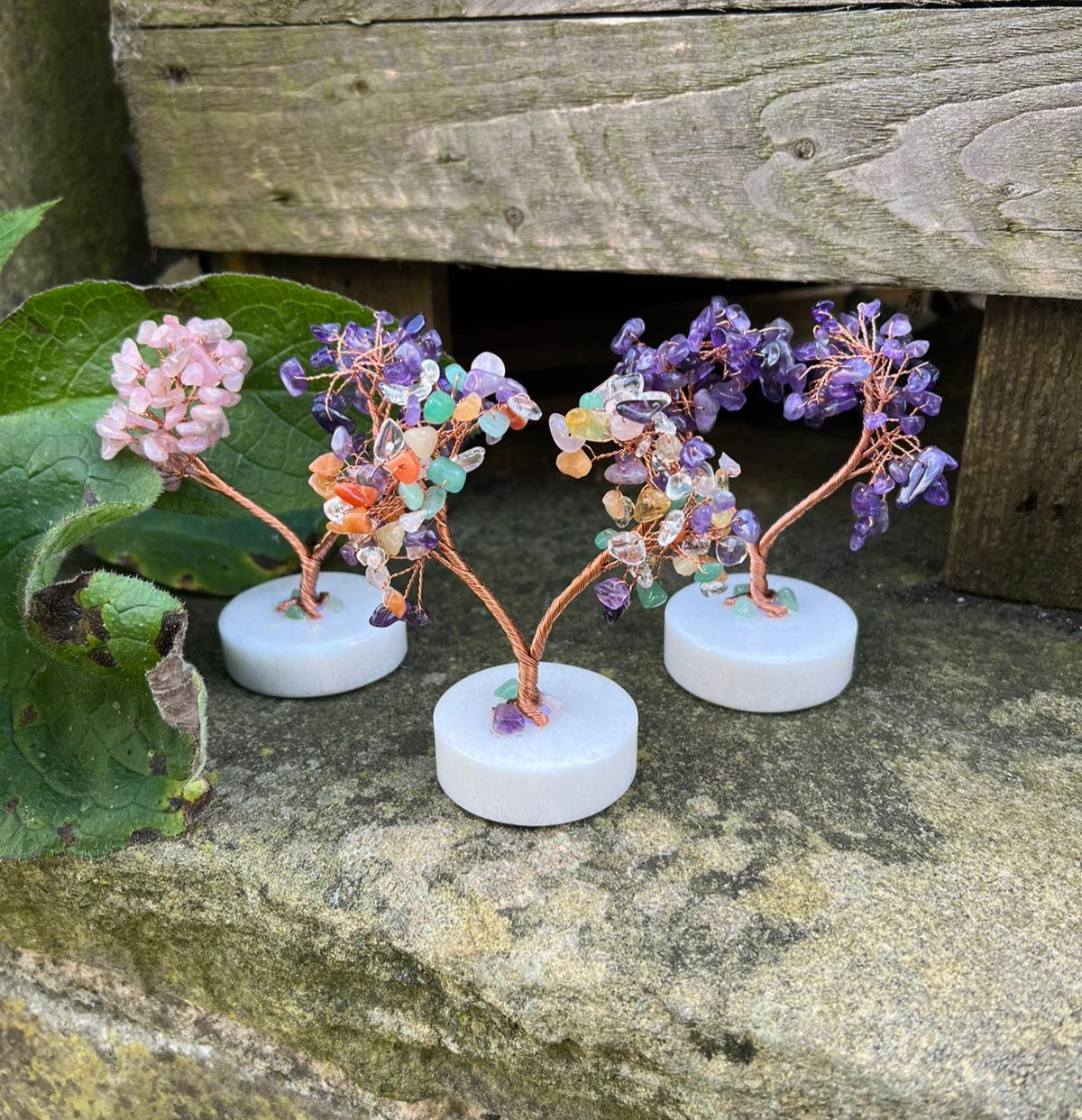 Gemstone Trees on White Stone Base image 0