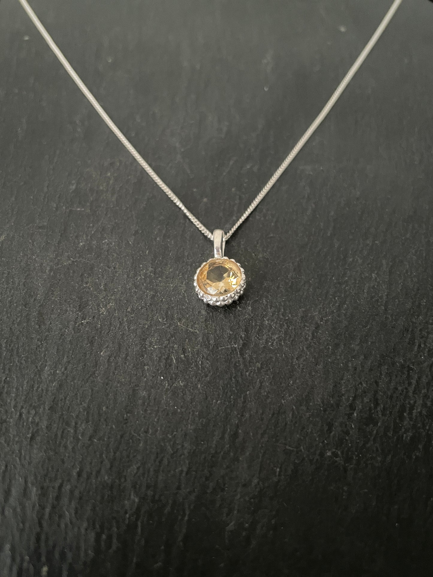 Round Citrine Pendant image 1