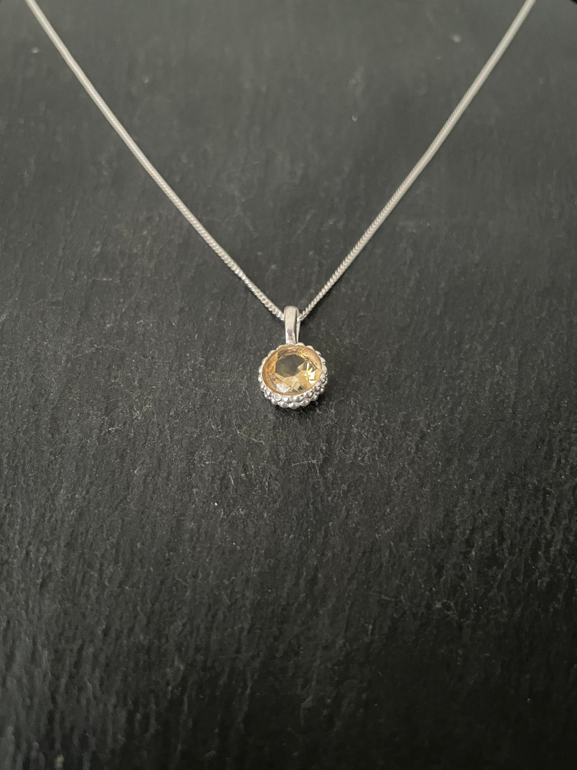 Round Citrine Pendant image 1