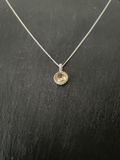 Round Citrine Pendant image 1