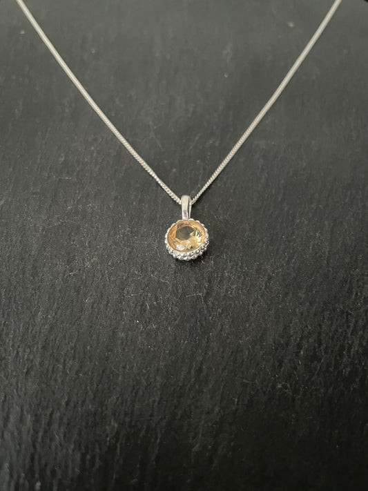 Round Citrine Pendant image 1
