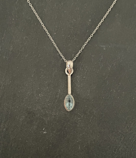 Blue Topaz and Silver Pendant image 0