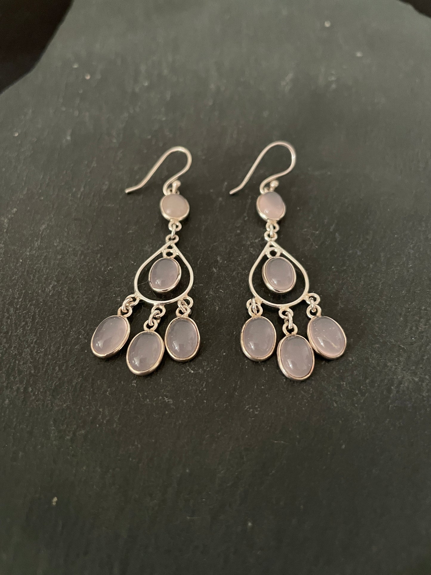 Rose Quartz Oval Earrings image 1