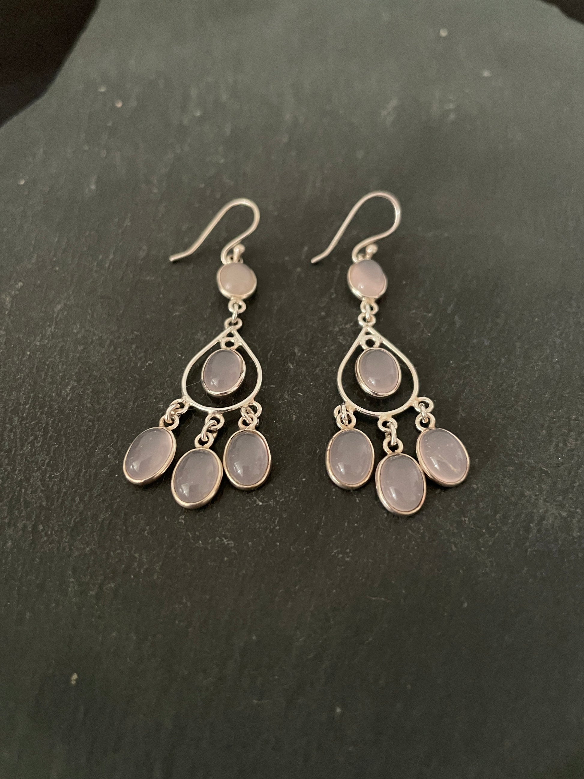 Rose Quartz Oval Earrings image 1