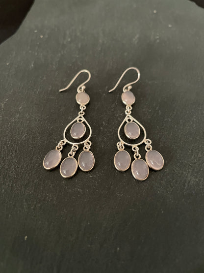Rose Quartz Oval Earrings image 1