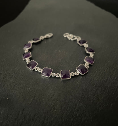 Square Amethyst Bracelet image 0