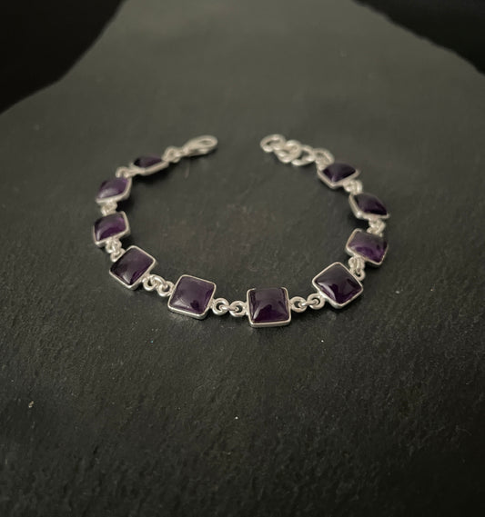 Square Amethyst Bracelet image 0