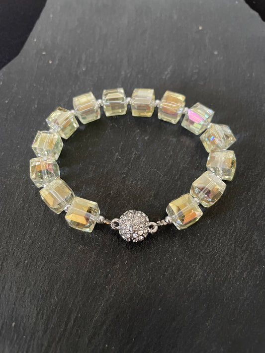 Yellow Square Coloured Bead Bracelet image 0