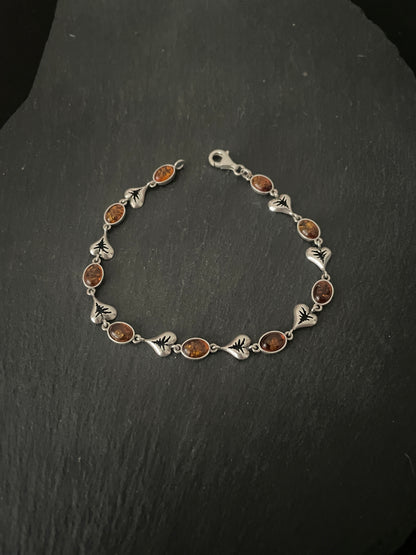 Amber and Silver Bracelet image 1