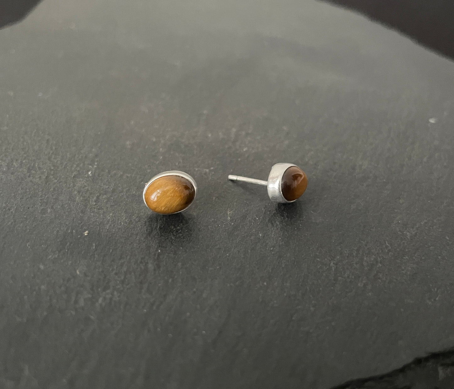 Tiger's Eye Oval Studs image 1