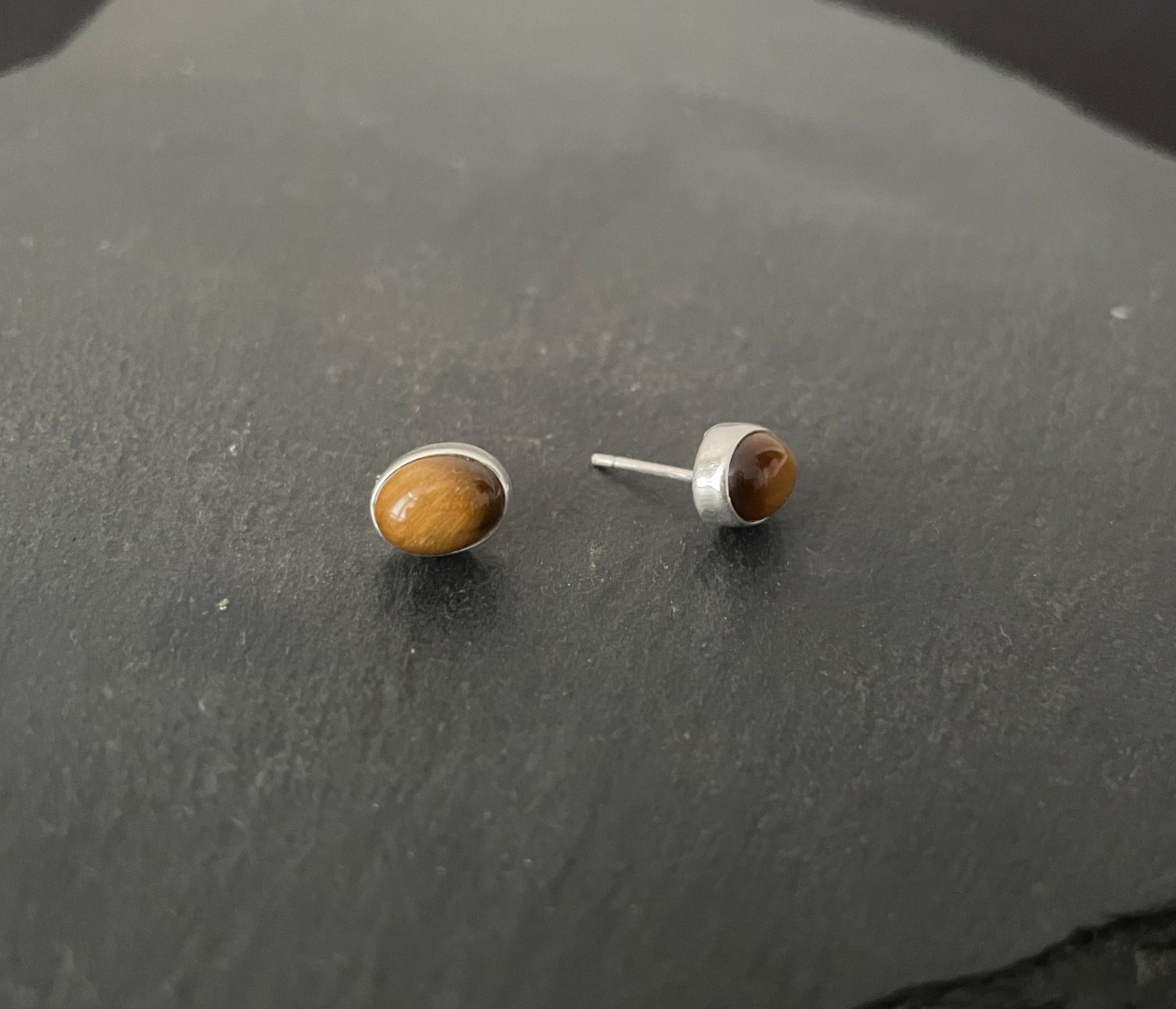 Tiger's Eye Oval Studs image 1