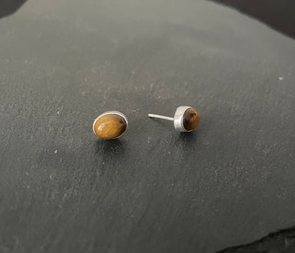 Tiger's Eye Oval Studs image 1