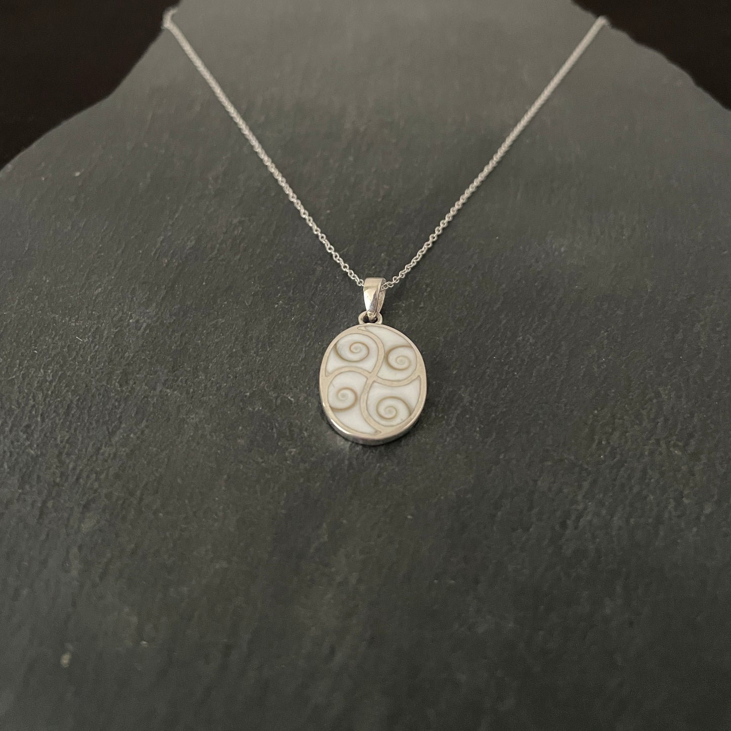 Shiva Shell and Silver Oval Pendant image 1