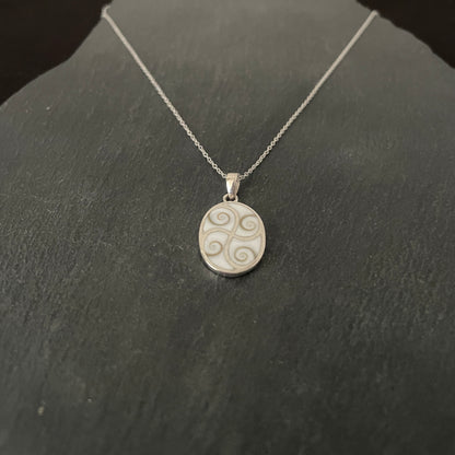 Shiva Shell and Silver Oval Pendant image 1