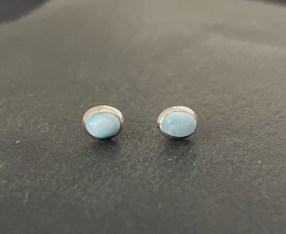 Larimar Oval Studs image 0