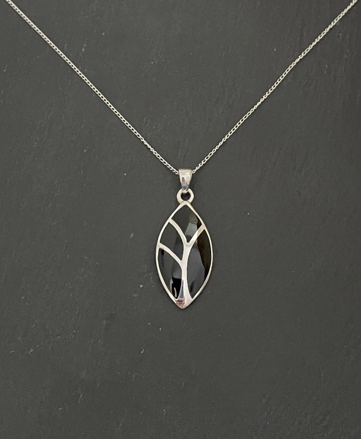 Black Onyx and Silver Pendant image 0