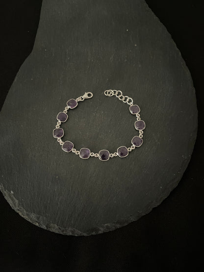 Square Amethyst Bracelet image 2