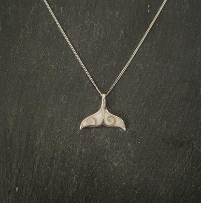 Shiva Shell and Silver Whale Tail Pendant image 0