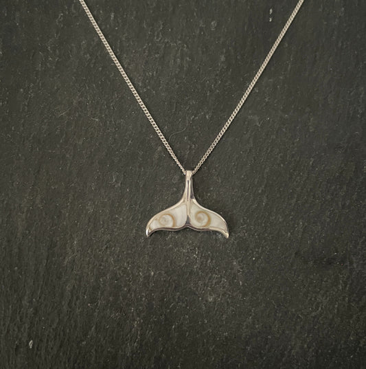 Shiva Shell and Silver Whale Tail Pendant image 0