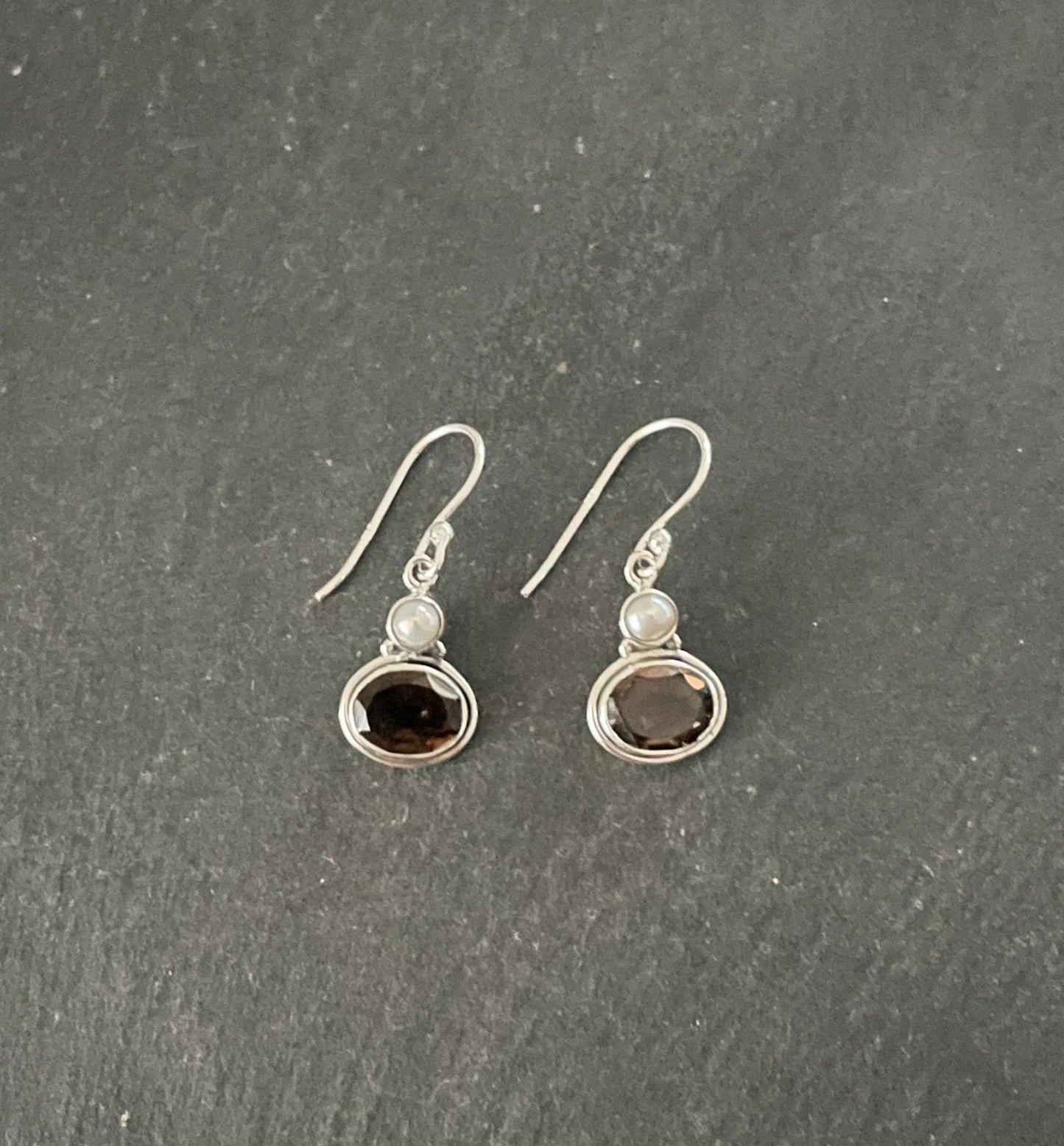 Smokey Quartz and Pearl Earrings image 0