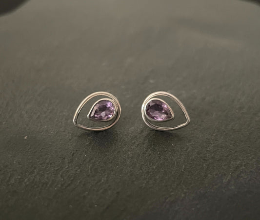 Amethyst Stud Earrings image 0