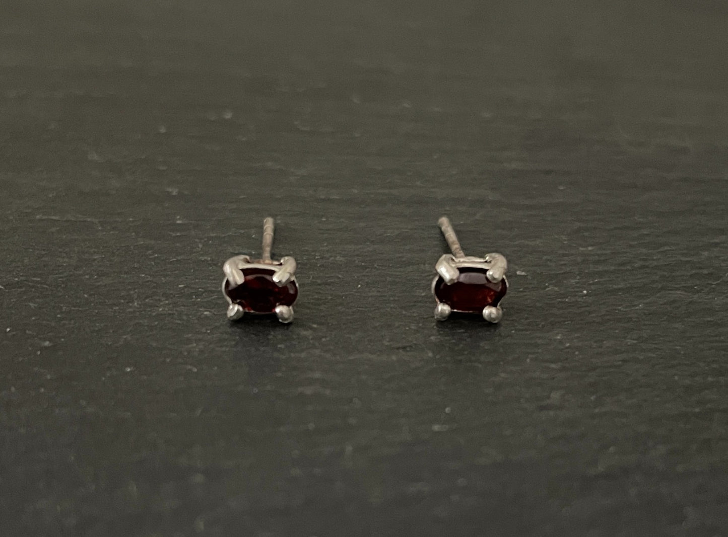 Garnet Oval Studs image 0