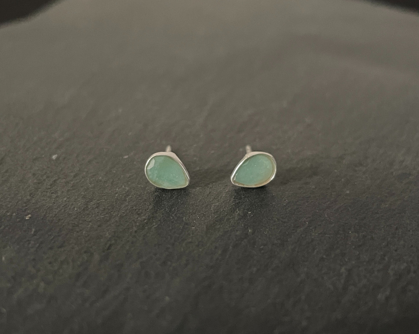 Emerald Teardrop Stud Earrings image 0