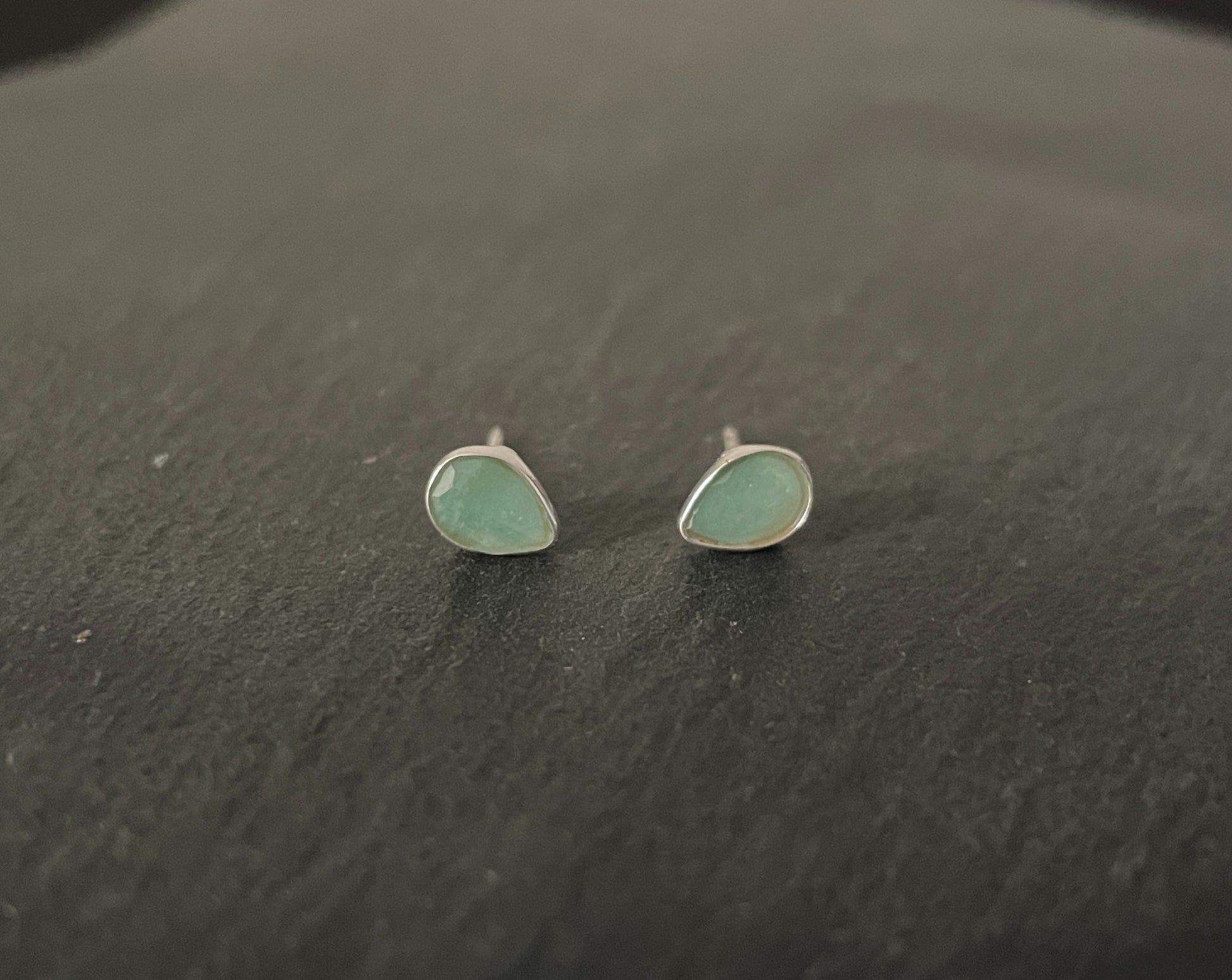 Emerald Teardrop Stud Earrings image 0