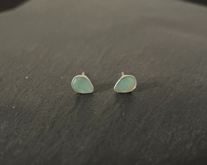 Emerald Teardrop Stud Earrings image 0