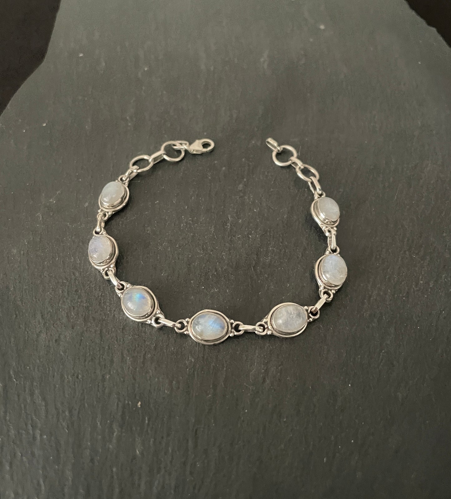 Oval Moonstone and Silver Bracelet image 2