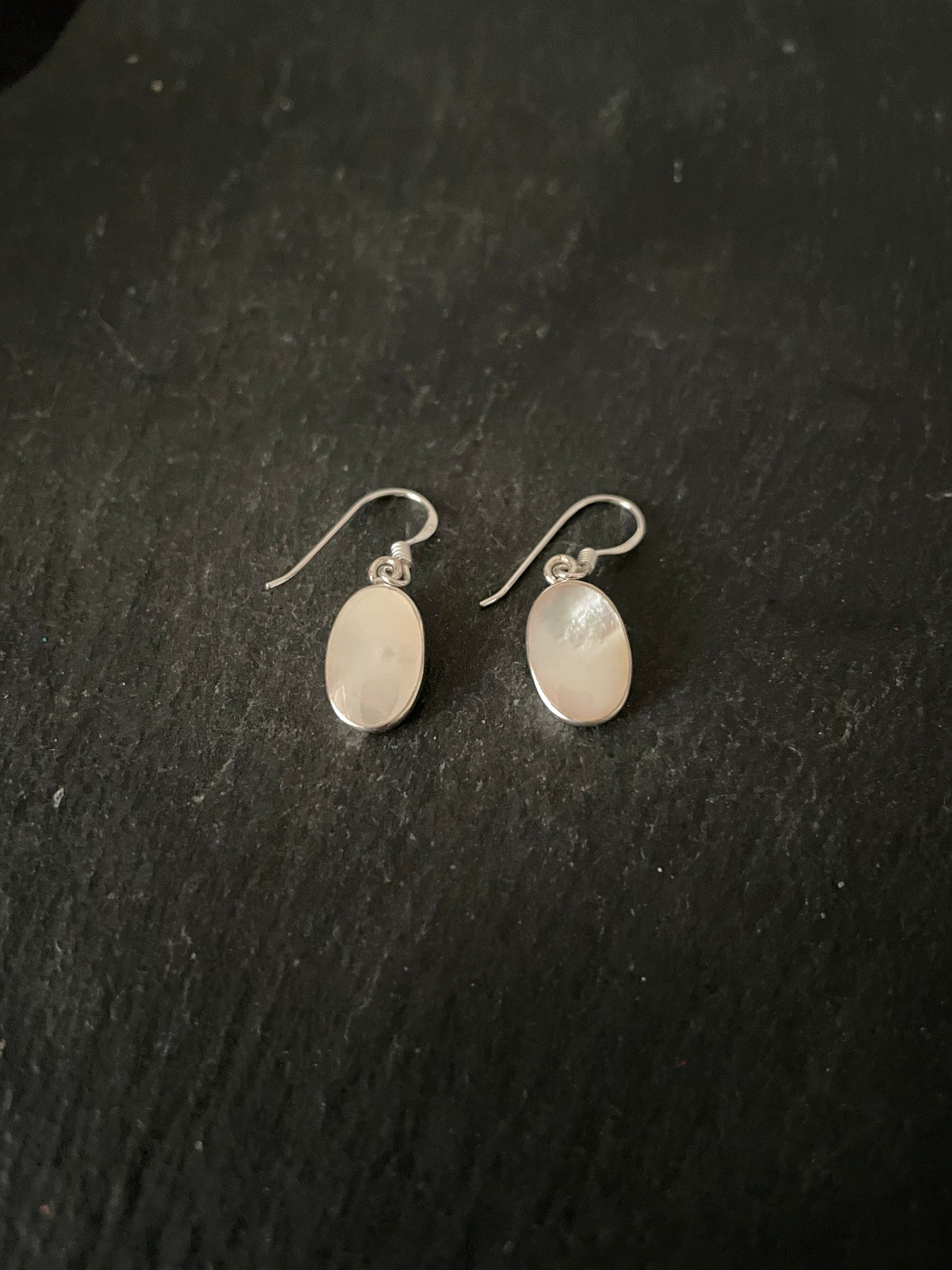 Mother of Pearl Oval Earrings image 1