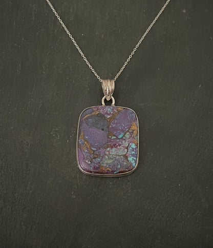 Rectangle Purple Mohave Turquoise Pendant image 0