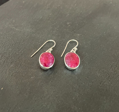 Oval Ruby Drop Earrings image 1