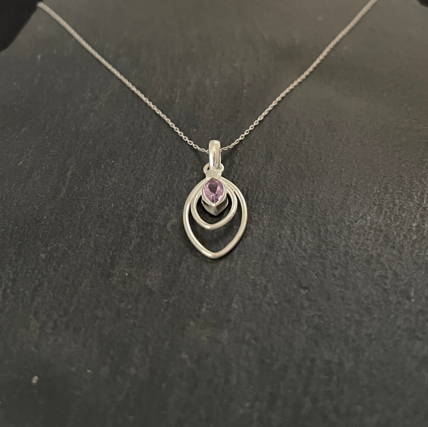 Amethyst and Silver Kite Pendant image 1