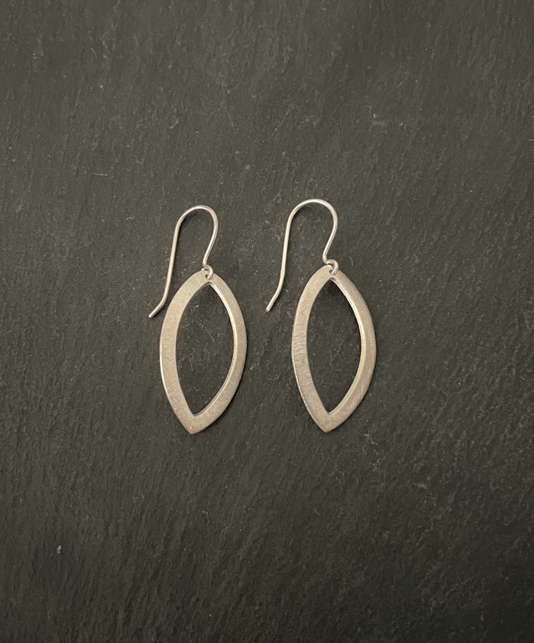 Satin Finish Silver Kite Earrings image 0