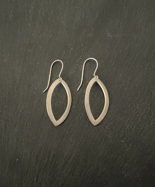 Satin Finish Silver Kite Earrings image 0