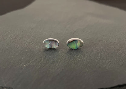 Paua Shell and Silver Oval Studs image 0