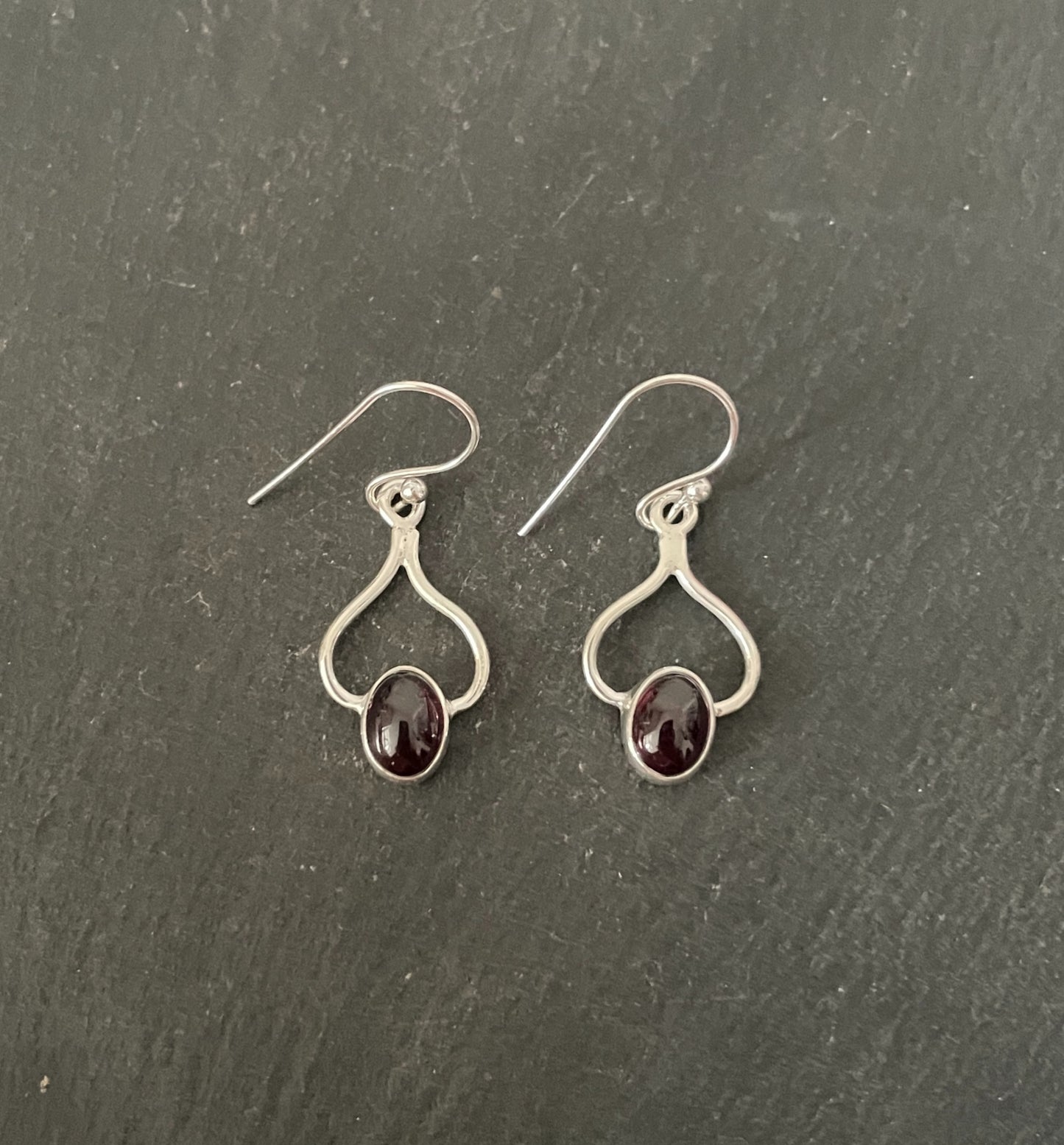 Garnet and Silver Earrings image 0