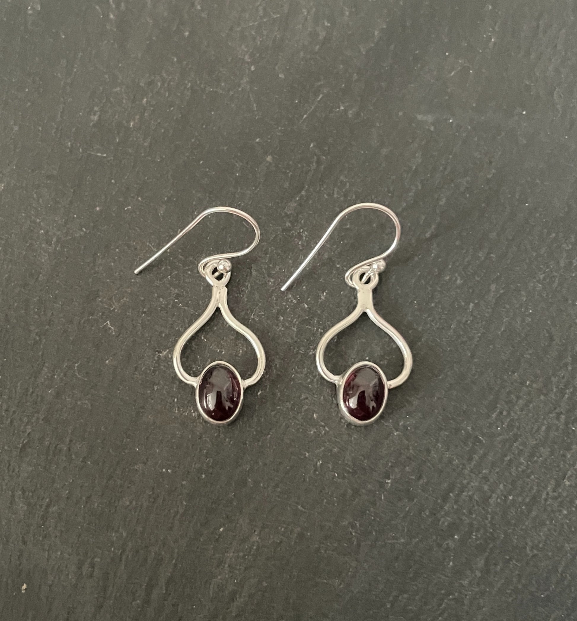 Garnet and Silver Earrings image 0