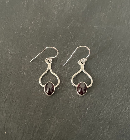 Garnet and Silver Earrings image 0
