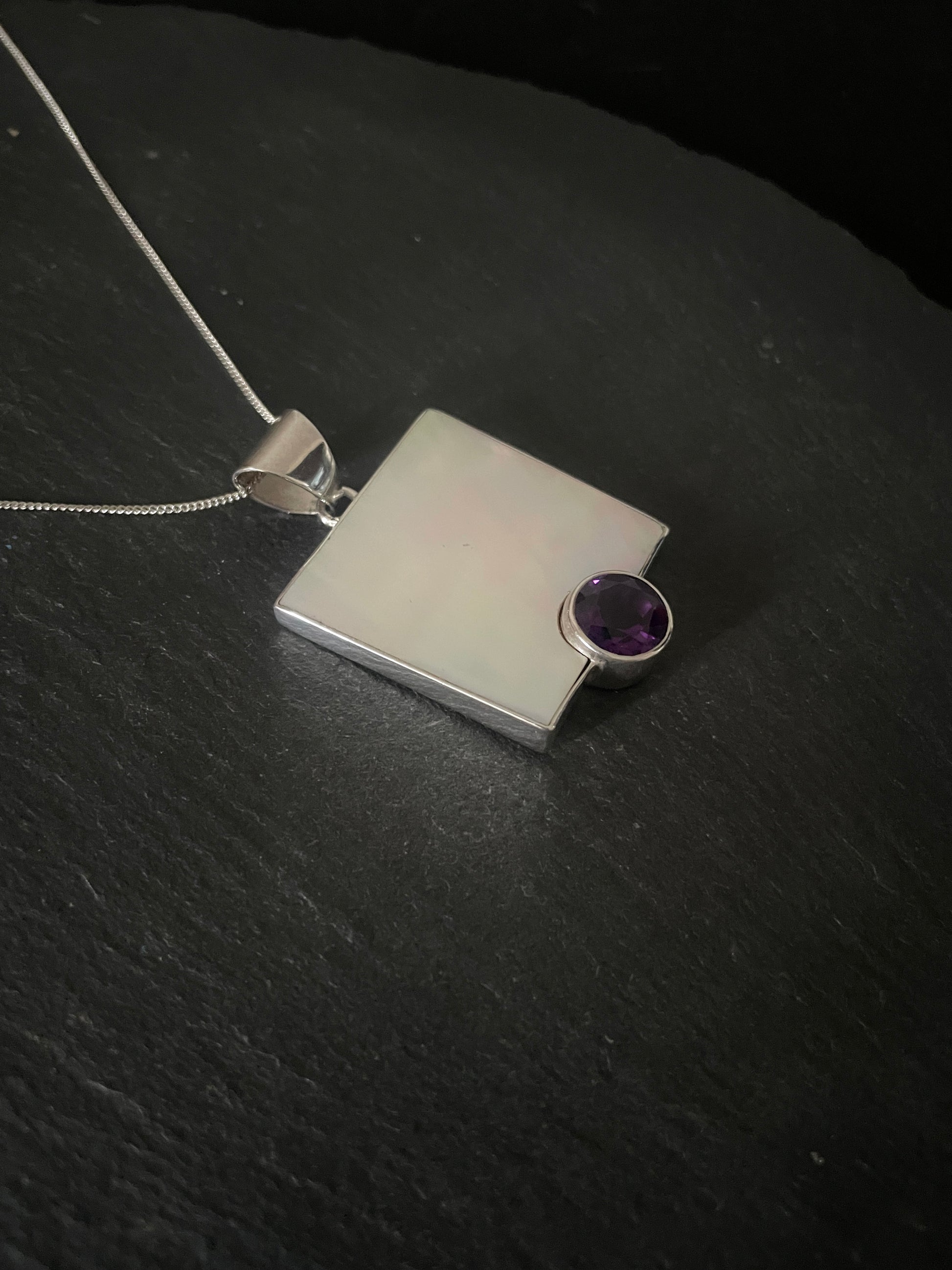 Amethyst and Mother of Pearl Pendant image 2