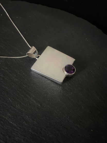 Amethyst and Mother of Pearl Pendant image 2