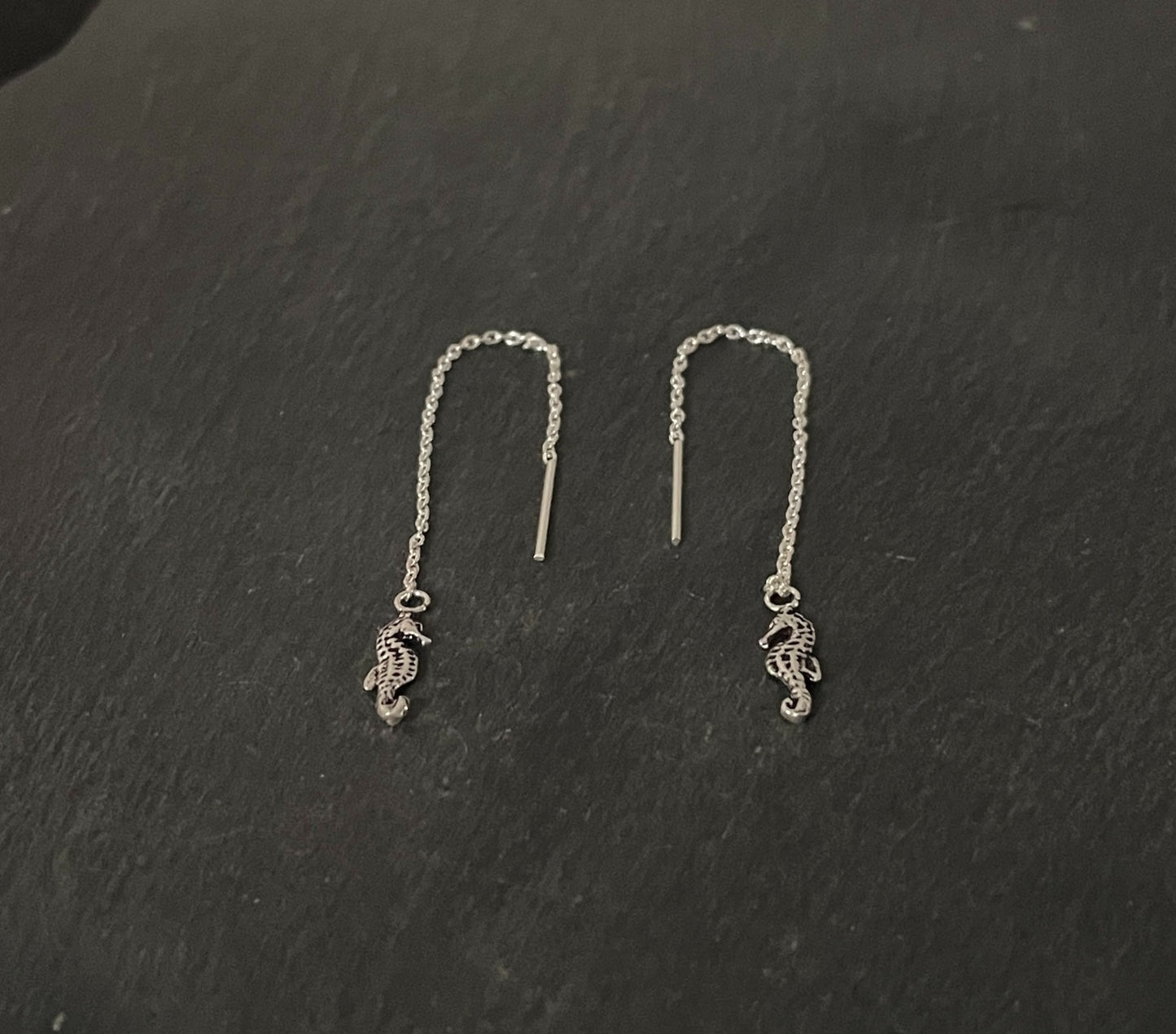 Silver Seahorse Earrings image 1