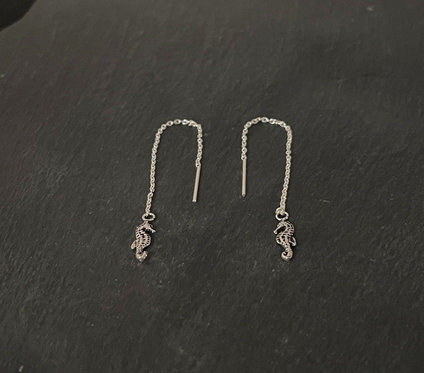 Silver Seahorse Earrings image 1