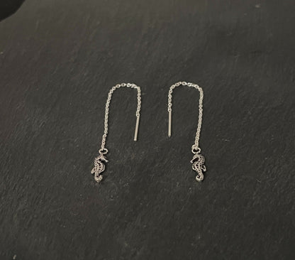 Silver Seahorse Earrings image 1
