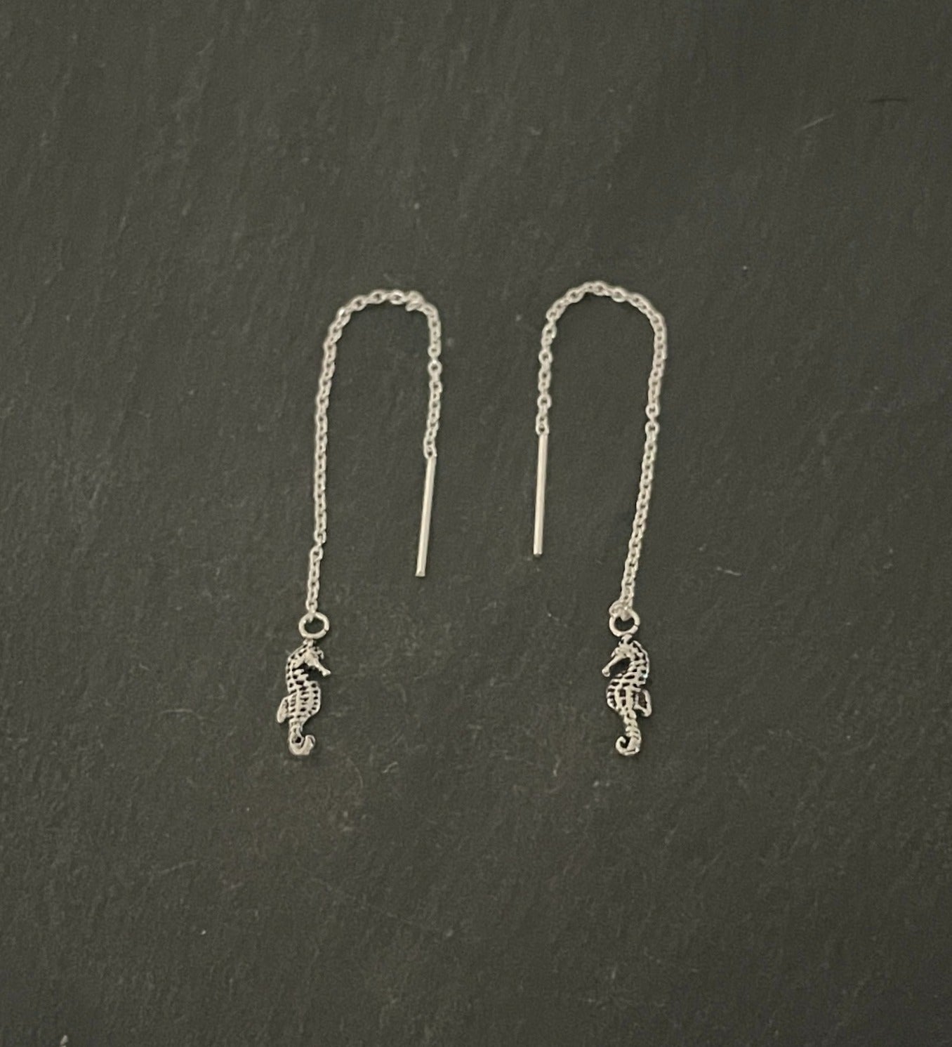 Silver Seahorse Earrings image 0