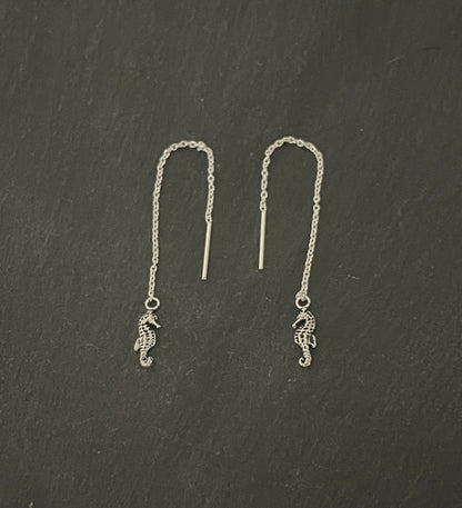 Silver Seahorse Earrings image 0
