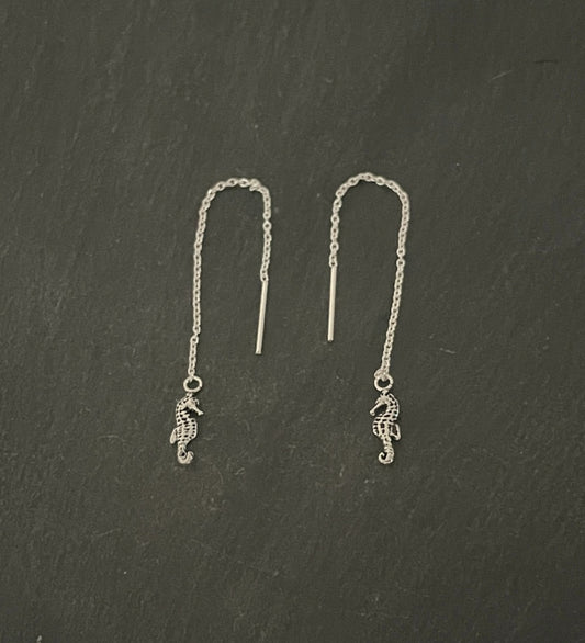 Silver Seahorse Earrings image 0